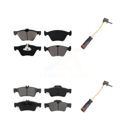 Front Rear Semi-Metallic Disc Brake Pads And Wear Sensors Kit For Mercedes-Benz E350 E300 KSW-100018