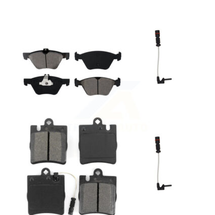 Front Rear Semi-Metallic Brake Pads & Extra Wear Sensor Kit For Mercedes-Benz E320 CLK320 KSW-100020