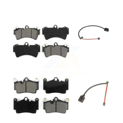 Front Rear Semi-Metallic Disc Brake Pads And Wear Sensors Kit For Audi Q7 Porsche Cayenne KSW-100025