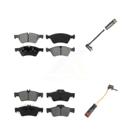 Front Rear Semi-Metallic Disc Brake Pads And Wear Sensors Kit For Mercedes-Benz E550 KSW-100027