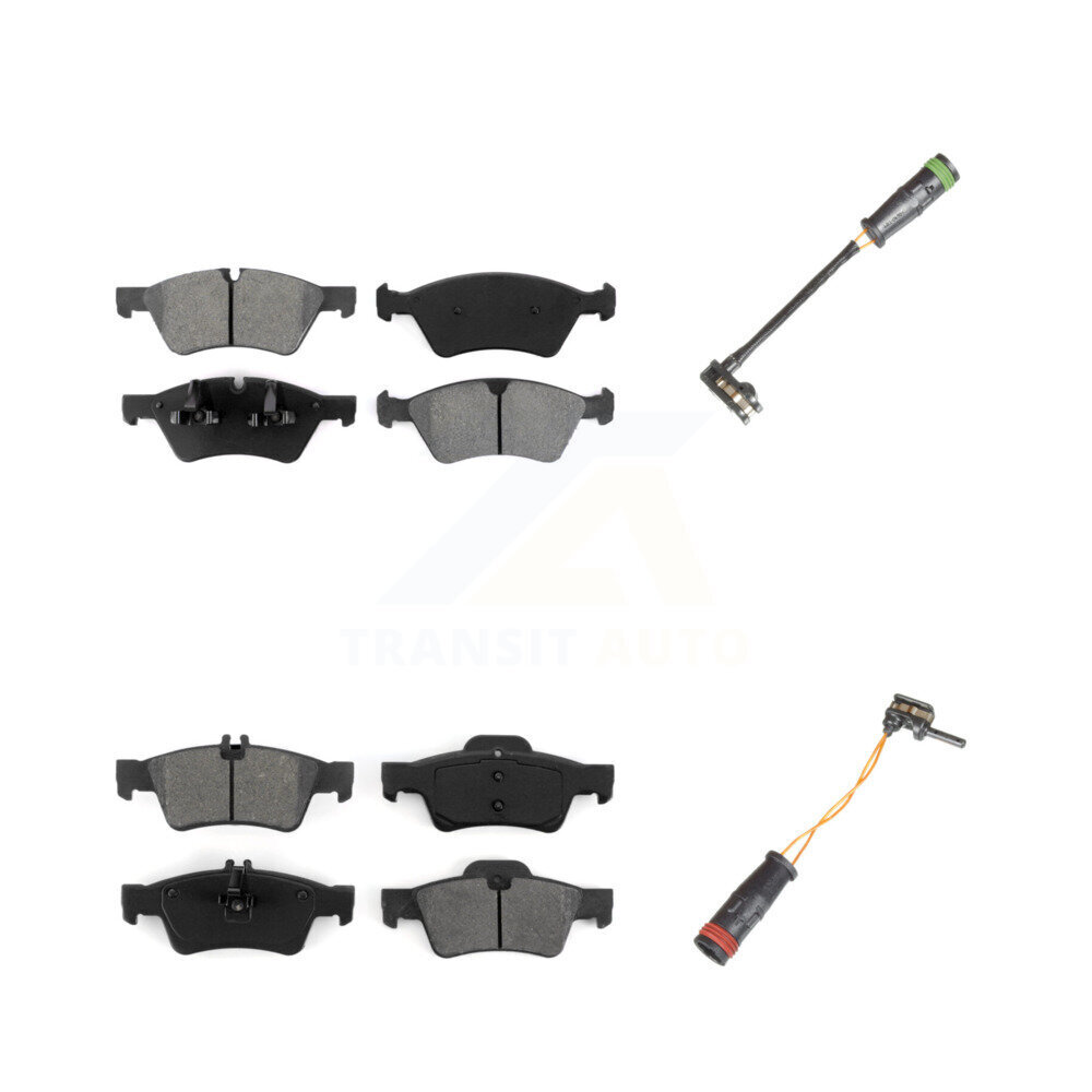 Front Rear Semi-Metallic Disc Brake Pads And Wear Sensors Kit For Mercedes-Benz E550 KSW-100027