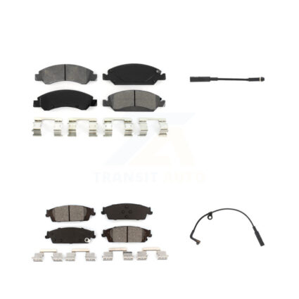 Front Rear Semi-Metallic Brake Pads & Wear Sensor Kit For Chevrolet Silverado 1500 LD GMC KSW-100028