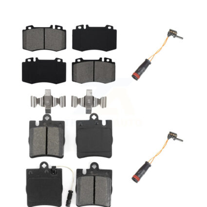 Front Rear Semi-Metallic Brake Pads & Extra Wear Sensor Kit For Mercedes-Benz C230 SLK350 KSW-100029