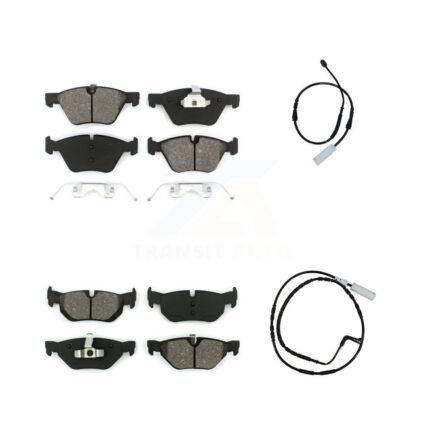 Front Rear Semi-Metallic Disc Brake Pads And Wear Sensors Kit For BMW 128i 3.0L KSW-100034
