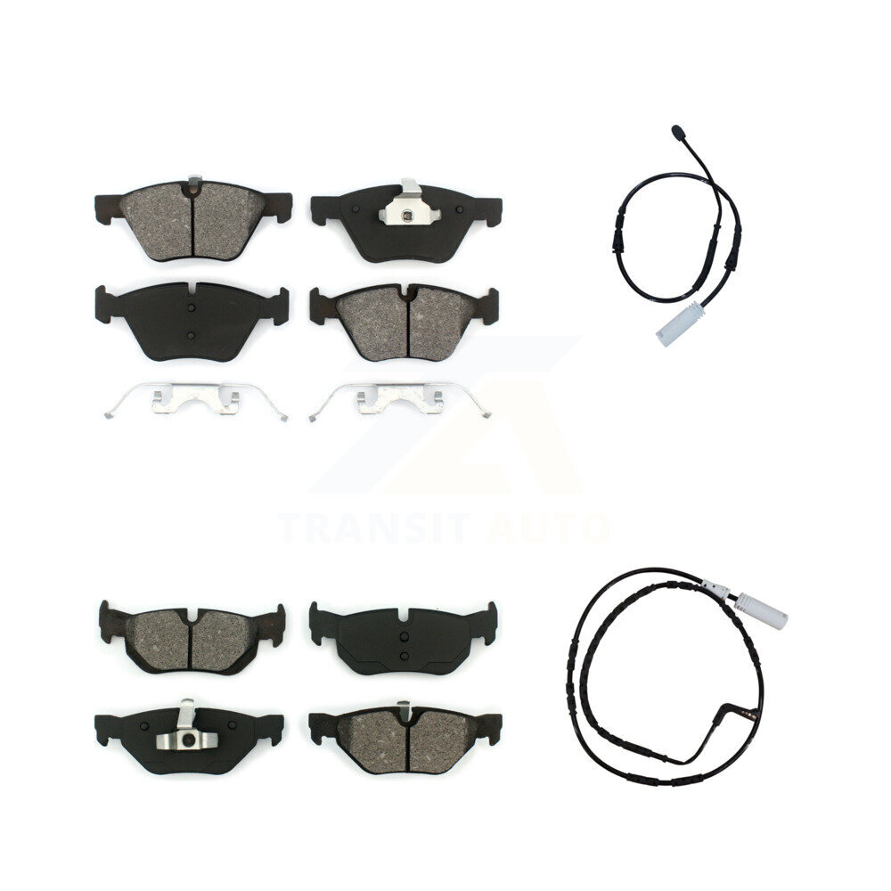 Front Rear Semi-Metallic Disc Brake Pads And Wear Sensors Kit For BMW 128i 3.0L KSW-100034