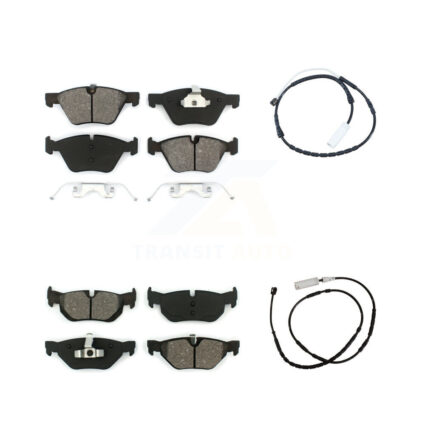 Front Rear Semi-Metallic Disc Brake Pads And Wear Sensors Kit For 2012 BMW X1 xDrive28i KSW-100036