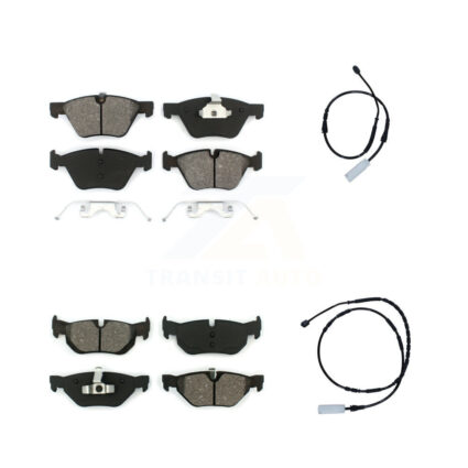 Front Rear Semi-Metallic Disc Brake Pads And Wear Sensors Kit For 2013 BMW 128i 3.0L KSW-100037