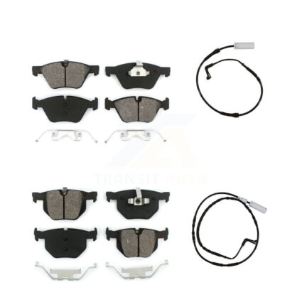 Front Rear Semi-Metallic Disc Brake Pads And Wear Sensors Kit For 2006 BMW 330i KSW-100039