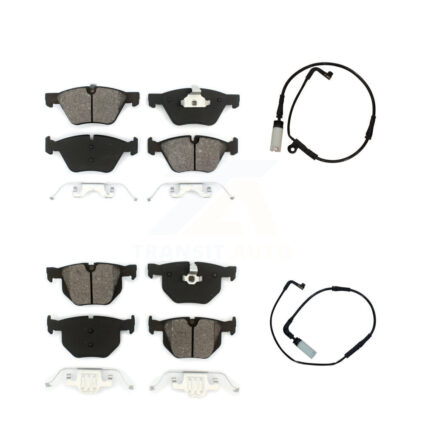 Front Rear Semi-Metallic Disc Brake Pads And Wear Sensors Kit For BMW 525i KSW-100040