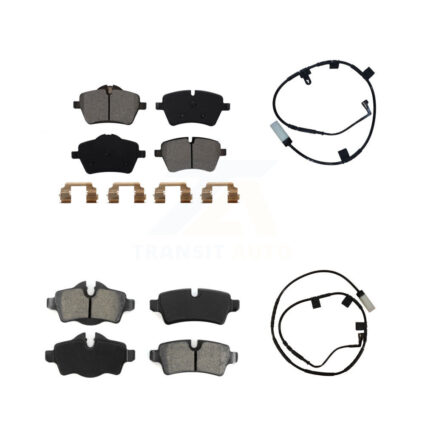 Front Rear Semi-Metallic Disc Brake Pads And Wear Sensors Kit For Mini Cooper KSW-100056