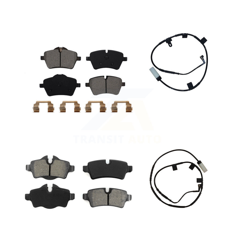 Front Rear Semi-Metallic Disc Brake Pads And Wear Sensors Kit For Mini Cooper KSW-100056