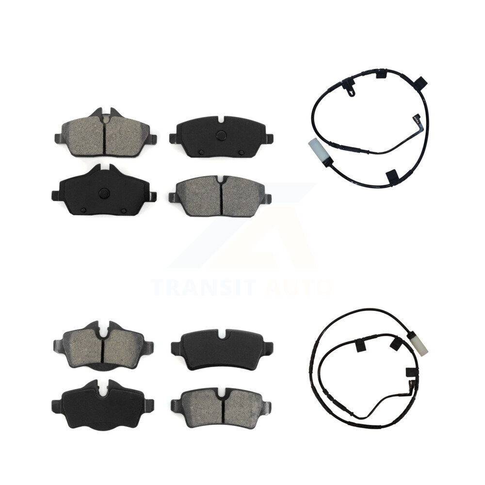 Front Rear Semi-Metallic Disc Brake Pads And Wear Sensors Kit For Mini Cooper KSW-100057