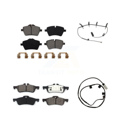 Front Rear Semi-Metallic Disc Brake Pads And Wear Sensors Kit For 2006 Mini Cooper 1.6L KSW-100058