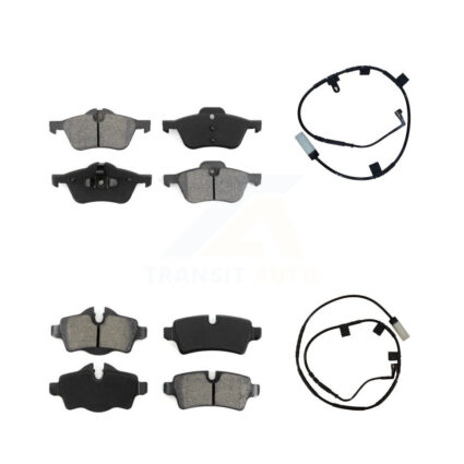 Front Rear Semi-Metallic Disc Brake Pads And Wear Sensors Kit For Mini Cooper KSW-100061
