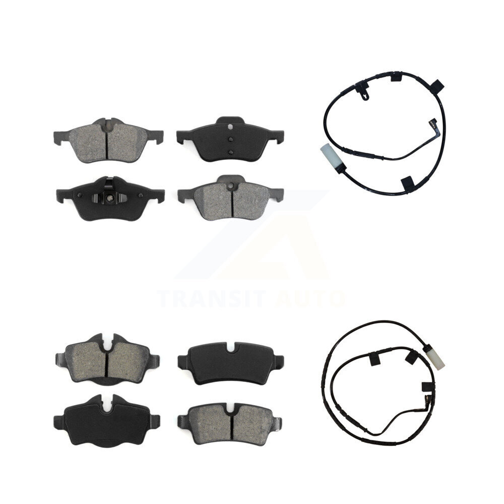 Front Rear Semi-Metallic Disc Brake Pads And Wear Sensors Kit For Mini Cooper KSW-100061