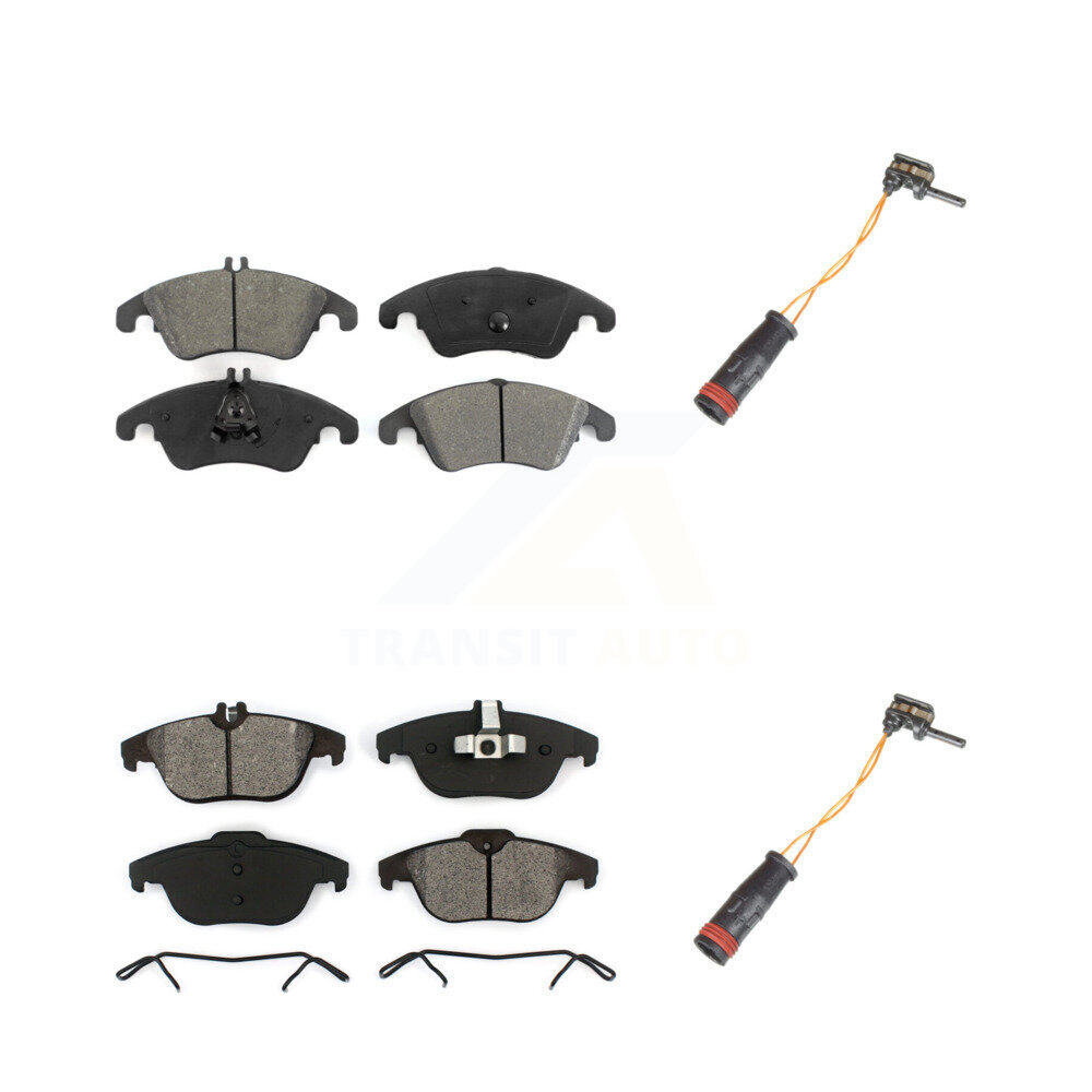 Front Rear Semi-Metallic Brake Pads Wear Sensor Kit For Mercedes-Benz C300 C350 E350 E550 KSW-100063
