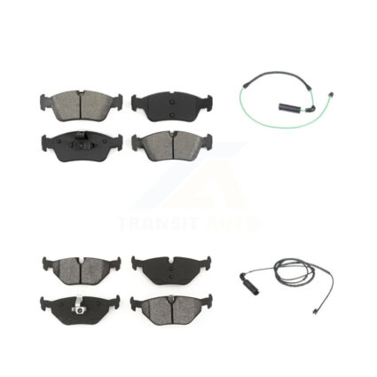Front Rear Semi-Metallic Disc Brake Pads And Wear Sensor Kit For 2001-2005 BMW 325xi 2.5L KSW-100067