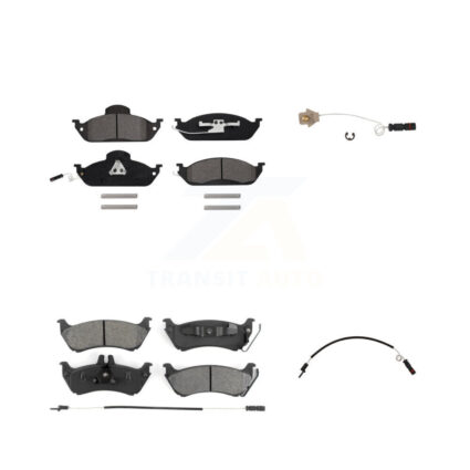 Front Rear Semi-Metallic Brake Pads & Extra Wear Sensor Kit For Mercedes-Benz ML320 ML350 KSW-100072