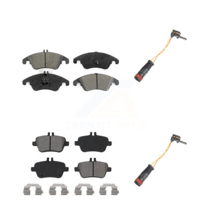 Front Rear Semi-Metallic Disc Brake Pads And Wear Sensors Kit For Mercedes-Benz SLK350 KSW-100078