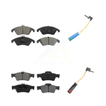 Front Rear Semi-Metallic Disc Brake Pads And Wear Sensors Kit For Mercedes-Benz E400 KSW-100080