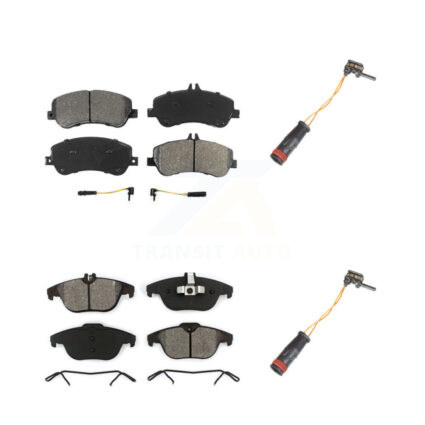 Front Rear Semi-Metallic Brake Pads Extra Wear Sensor Kit For Mercedes-Benz GLK350 GLK250 KSW-100082