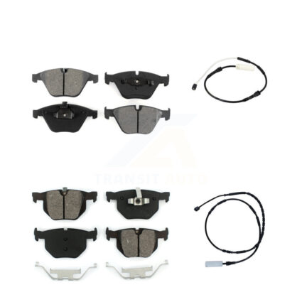 Front Rear Semi-Metallic Disc Brake Pads And Wear Sensors Kit For BMW 335i 335is 335d KSW-100087