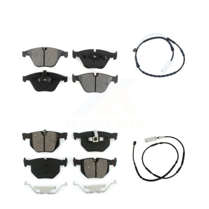 Front Rear Semi-Metallic Brake Pads Wear Sensor Kit For 13 BMW X1 xDrive35i with AWD 3.0L KSW-100088