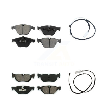 Front Rear Semi-Metallic Brake Pads Wear Sensor Kit For 13 BMW X1 xDrive28i with AWD 2.0L KSW-100089