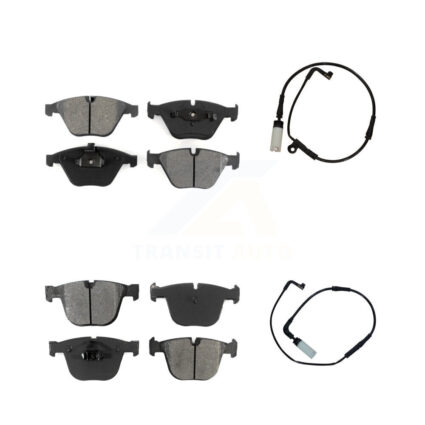 Front Rear Semi-Metallic Disc Brake Pads And Wear Sensors Kit For BMW 550i 545i 645Ci KSW-100091