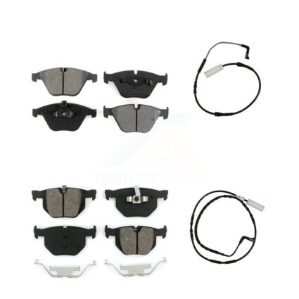 Front Rear Semi-Metallic Disc Brake Pads And Wear Sensors Kit For BMW 335i 335d 3.0L KSW-100092