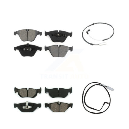 Front Rear Semi-Metallic Brake Pad And Wear Sensor Kit For 2009-2010 BMW 328i xDrive 3.0L KSW-100094