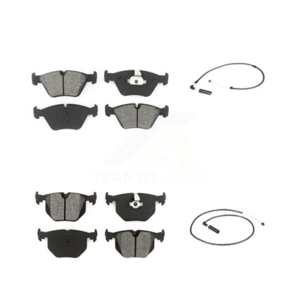 Front Rear Semi-Metallic Disc Brake Pads And Wear Sensors Kit For 2004-2010 BMW X3 KSW-100100