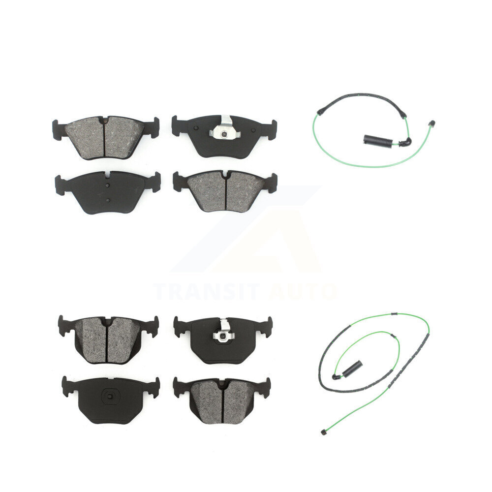 Front Rear Semi-Metallic Disc Brake Pads And Wear Sensors Kit For 2005-2006 BMW M3 3.2L KSW-100102