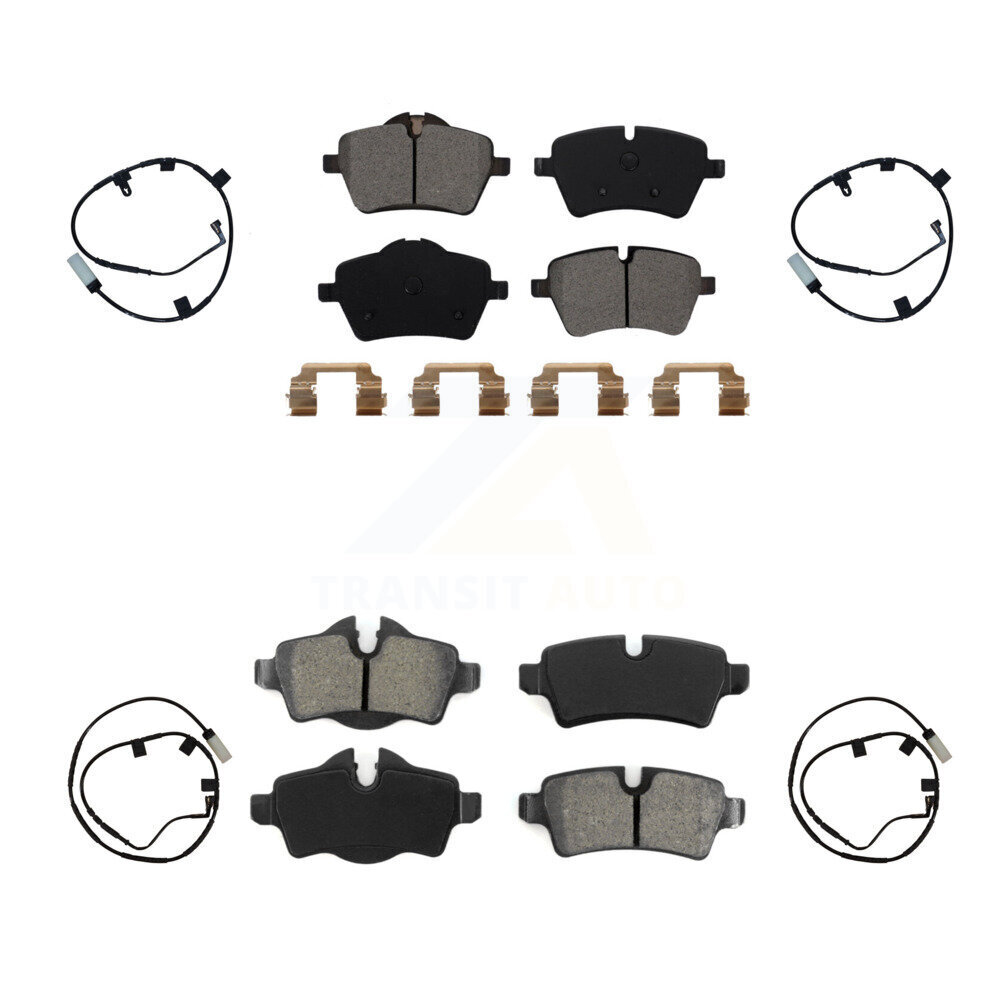 Front Rear Semi-Metallic Disc Brake Pads And Wear Sensors Kit For Mini Cooper KSW-100109