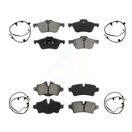 Front Rear Semi-Metallic Disc Brake Pads And Wear Sensors Kit For Mini Cooper KSW-100111