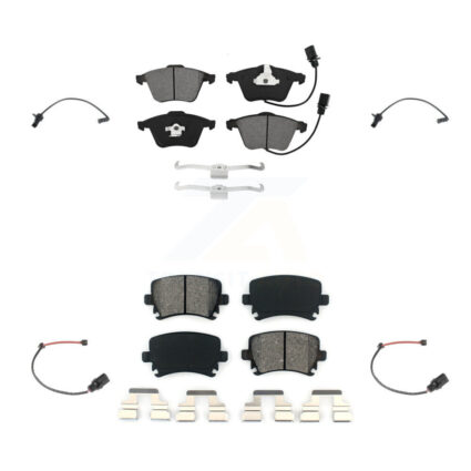 Front Rear Semi-Metallic Disc Brake Pads And Extra Wear Sensors Kit For 2011 Audi A6 KSW-100113