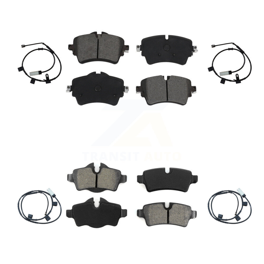 Front Rear Semi-Metallic Disc Brake Pads And Wear Sensors Kit For 2015 Mini Cooper 1.6L KSW-100119