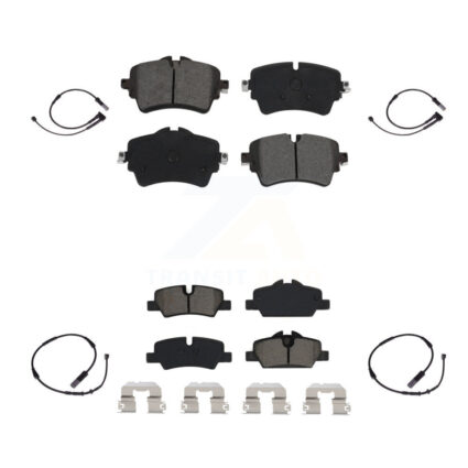 Front Rear Semi-Metallic Disc Brake Pads And Wear Sensors Kit For Mini Cooper KSW-100120