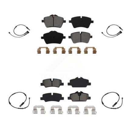 Front Rear Semi-Metallic Disc Brake Pads And Wear Sensors Kit For Mini Cooper KSW-100121