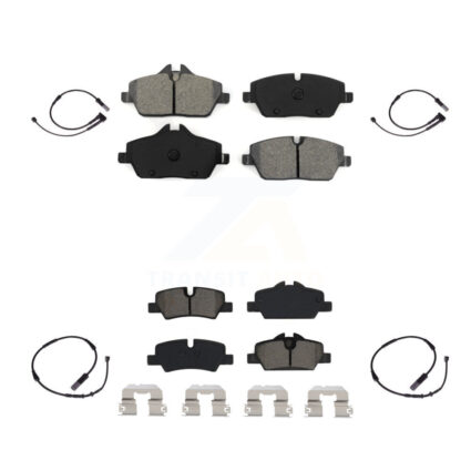Front Rear Semi-Metallic Disc Brake Pads And Wear Sensors Kit For Mini Cooper KSW-100122