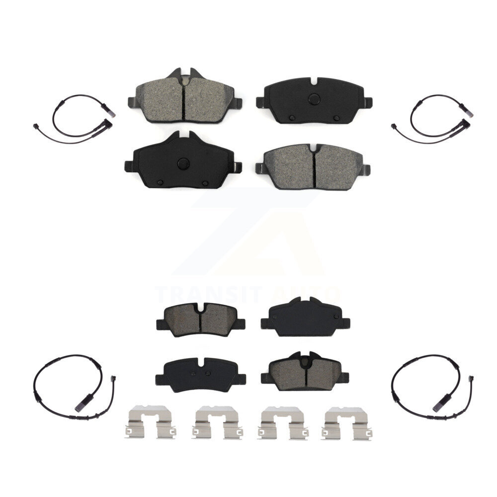 Front Rear Semi-Metallic Disc Brake Pads And Wear Sensors Kit For Mini Cooper KSW-100122
