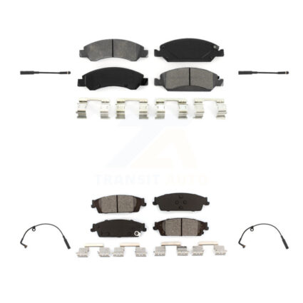 Front Rear Semi-Metallic Brake Pads & Wear Sensor Kit For Chevrolet Silverado 1500 LD GMC KSW-100123