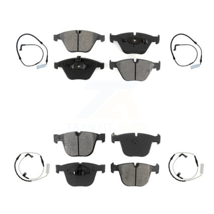 Front Rear Semi-Metallic Brake Pads & Wear Sensor Kit For BMW 750i 750Li 745i 745Li 760Li KSW-100124
