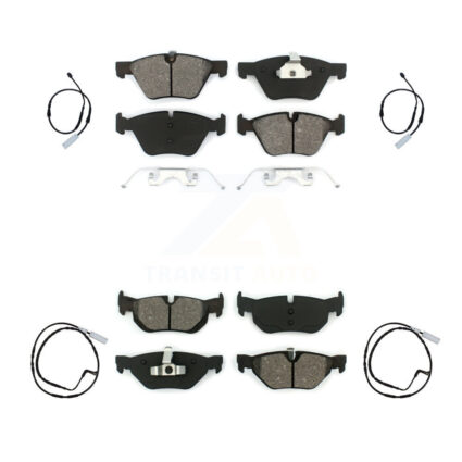Front Rear Semi-Metallic Disc Brake Pads And Wear Sensors Kit For BMW 128i 3.0L KSW-100125