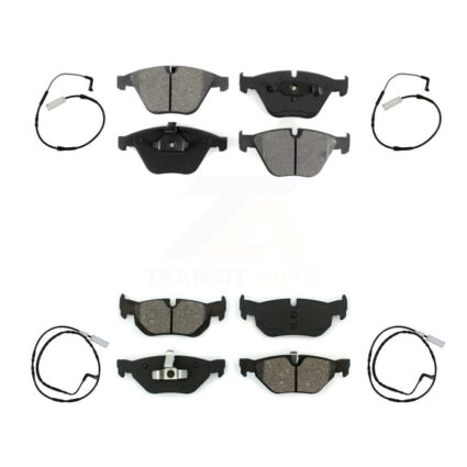 Front Rear Semi-Metallic Disc Brake Pads And Wear Sensors Kit For 2009-2010 BMW 328i 3.0L KSW-100127