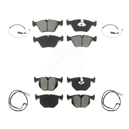 Front Rear Semi-Metallic Disc Brake Pads And Wear Sensors Kit For 2005 BMW 330xi 3.0L KSW-100129