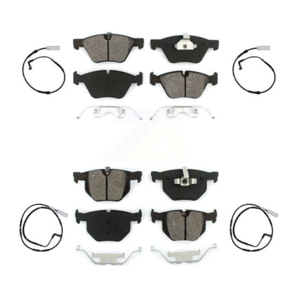 Front Rear Semi-Metallic Disc Brake Pads And Wear Sensors Kit For 2006 BMW 330i KSW-100130