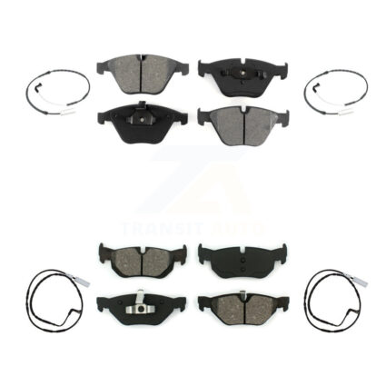 Front Rear Semi-Metallic Brake Pad And Wear Sensor Kit For 2009-2010 BMW 328i xDrive 3.0L KSW-100133