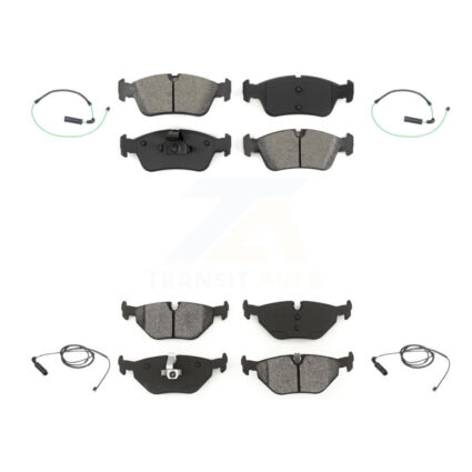 Front Rear Semi-Metallic Disc Brake Pads And Wear Sensor Kit For 2001-2005 BMW 325xi 2.5L KSW-100136