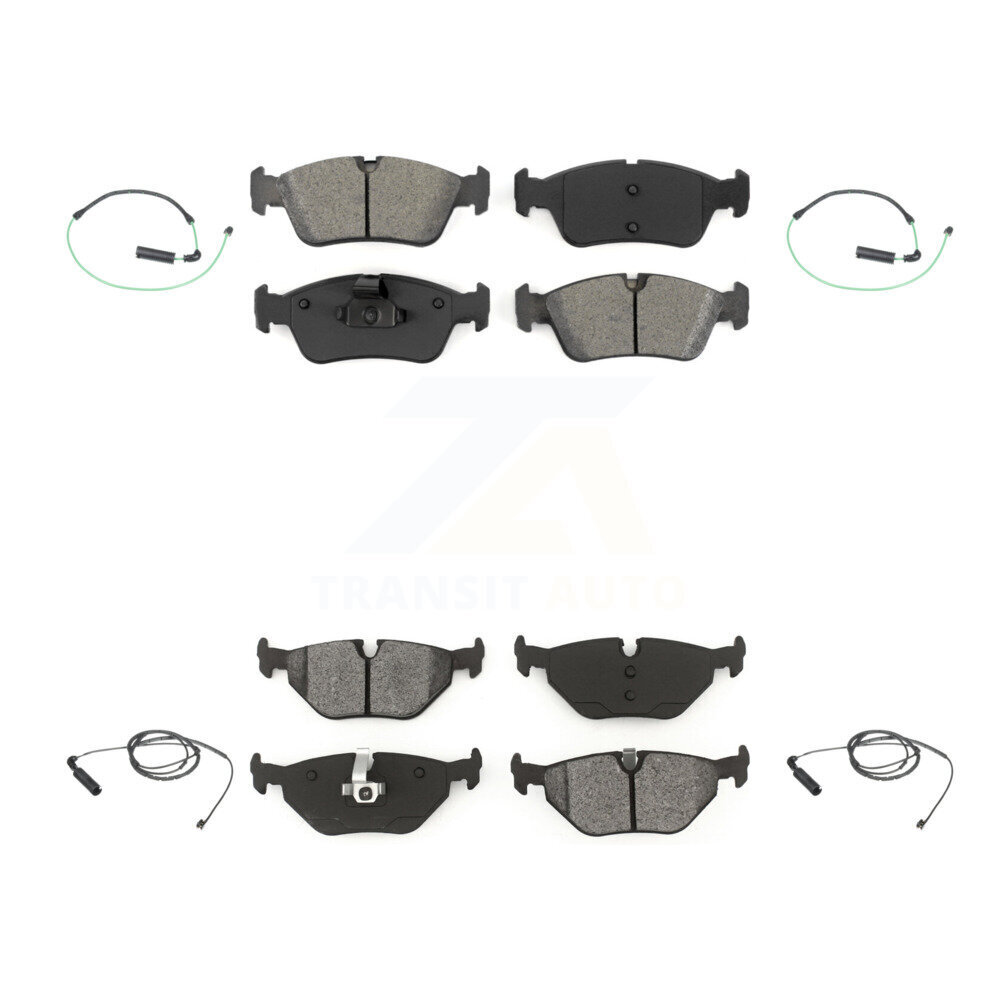 Front Rear Semi-Metallic Disc Brake Pads And Wear Sensor Kit For 2001-2005 BMW 325xi 2.5L KSW-100136
